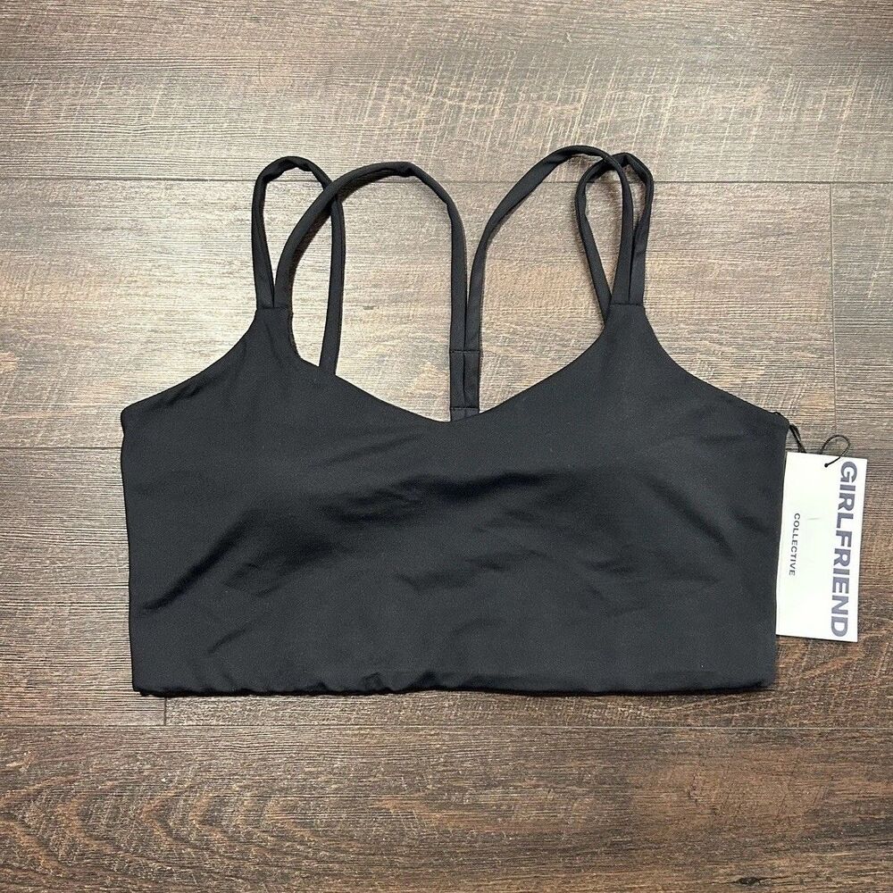 Girlfriend Collective Black Padded Sports Bra XXL 2XL Sustainable Activewear